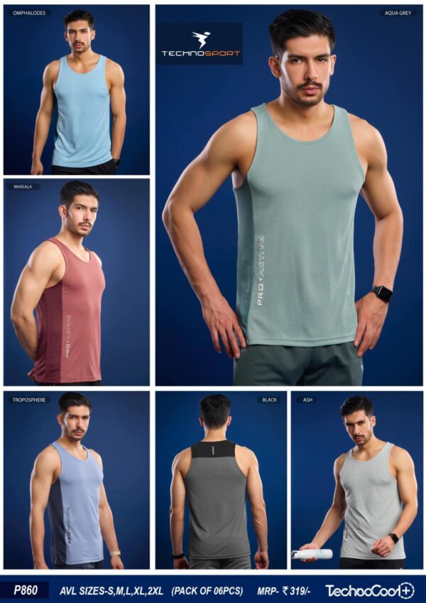 Technosport Crew Neck Gym Vest Sando (P860) Marshal