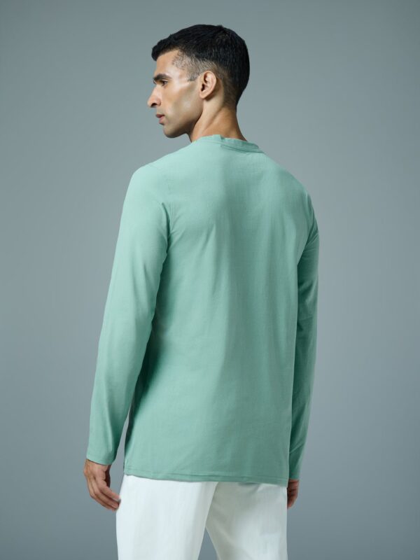 2024/10/1000560270.jpg Technosport Men Solid Slim Fit Round Neck Full Sleeves Sports T-shirt Lake Green Or27