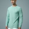 2024/10/1000560271.jpg Technosport Men Solid Slim Fit Round Neck Full Sleeves Sports T-shirt Lake Green Or27