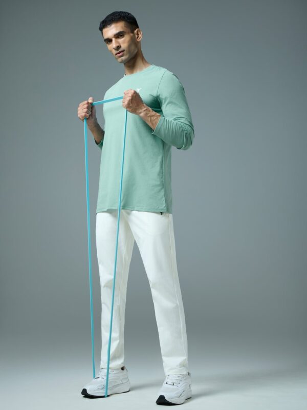 2024/10/1000560274.jpg Technosport Men Solid Slim Fit Round Neck Full Sleeves Sports T-shirt Lake Green Or27