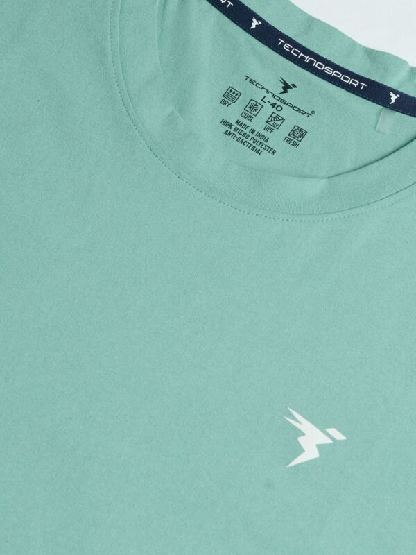 2024/10/1000560275.jpg Technosport Men Solid Slim Fit Round Neck Full Sleeves Sports T-shirt Lake Green Or27