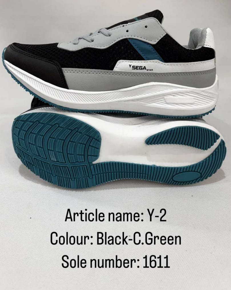 Running Sports Shoes Black C Green Pack of 1