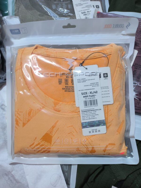 OR 60 Jacquard Crew Neck Half Sleeve T-shirt  Pumpkin