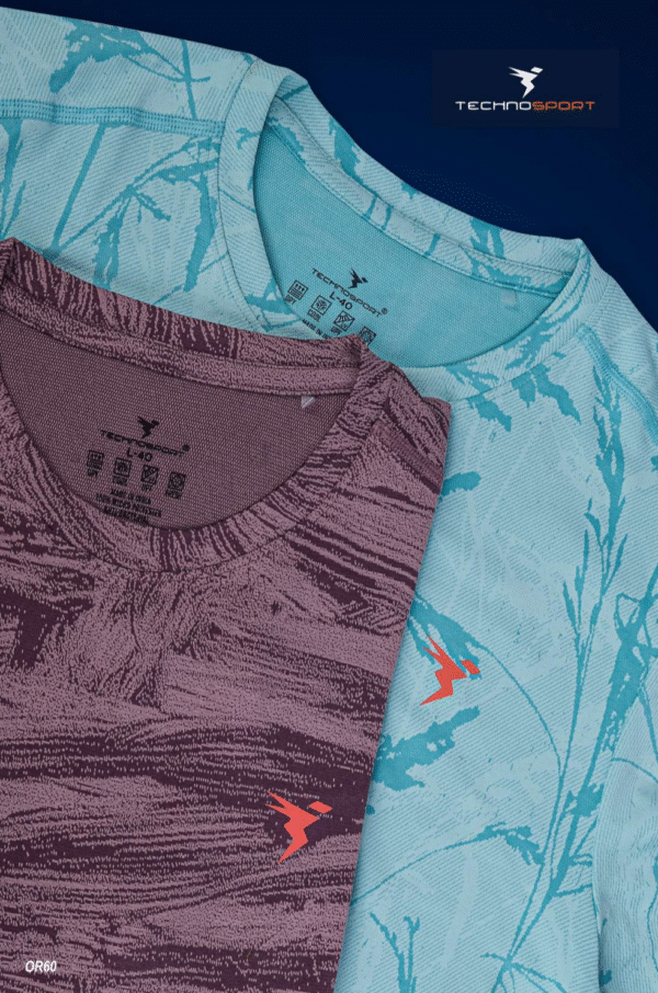 OR 60 Jacquard Crew Neck Half Sleeve T-shirt  North Atlantic