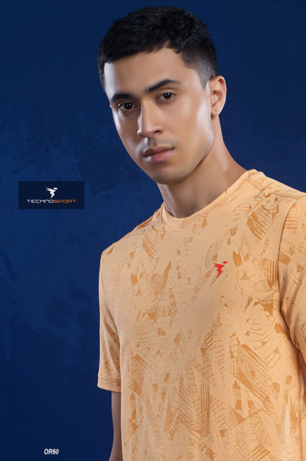 OR 60 Jacquard Crew Neck Half Sleeve T-shirt  Pumpkin