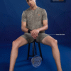 OR 60 Jacquard Crew Neck Half Sleeve T-shirt Stone Grey
