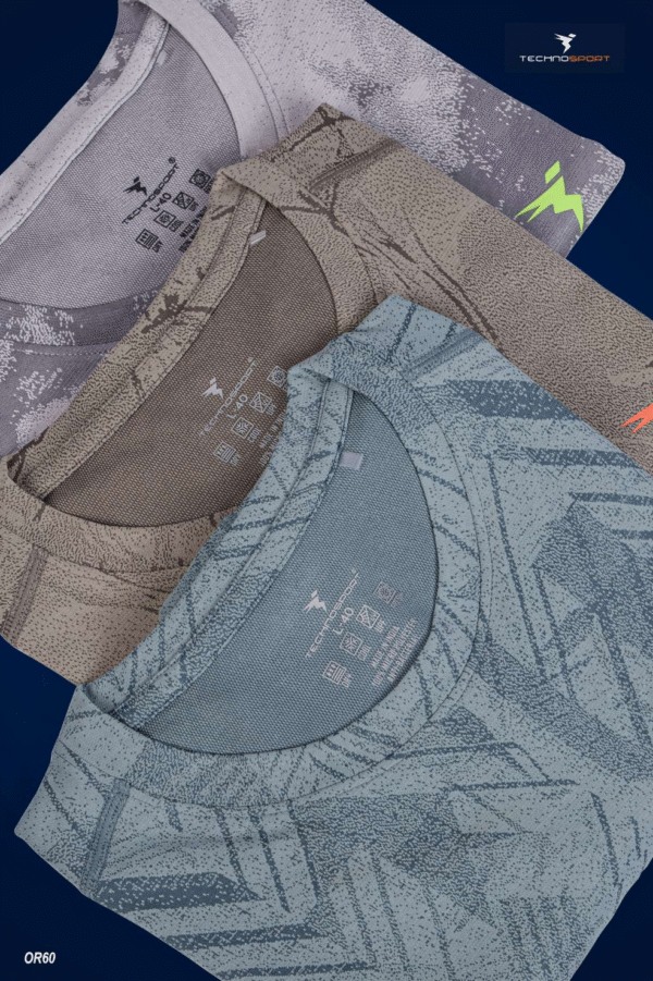 OR 60 Jacquard Crew Neck Half Sleeve T-shirt  North Atlantic