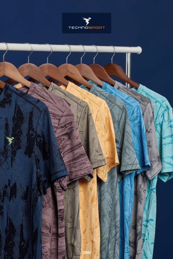 OR 60 Jacquard Crew Neck Half Sleeve T-shirt  North Atlantic