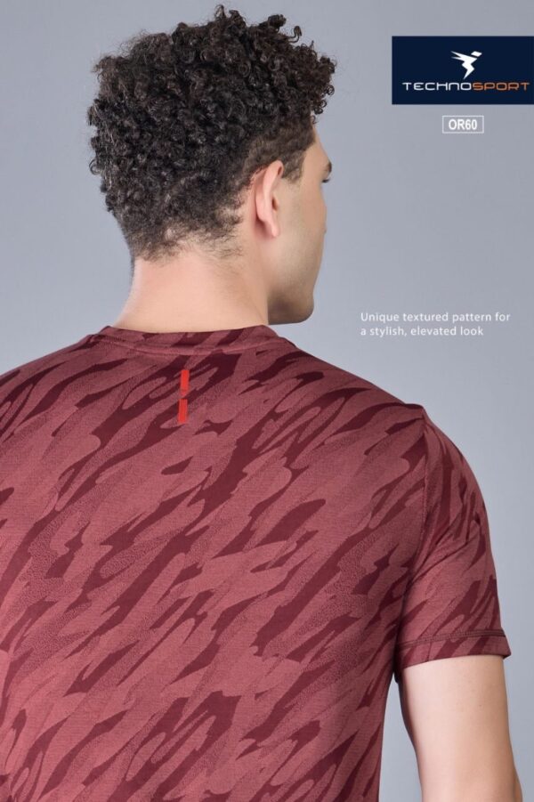 OR 60 Jacquard Crew Neck Half Sleeve T-shirt  Chocolate Truffle