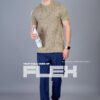 OR 60 Jacquard Crew Neck Half Sleeve T-shirt Khaki