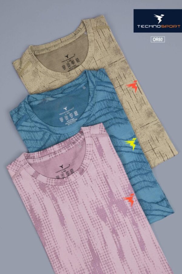 OR 60 Jacquard Crew Neck Half Sleeve T-shirt Horizon Blue