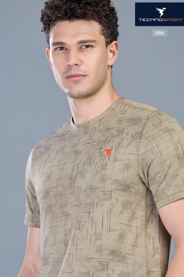 OR 60 Jacquard Crew Neck Half Sleeve T-shirt Khaki