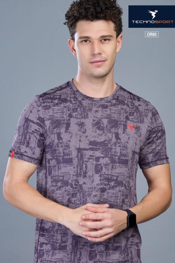 OR 60 Jacquard Crew Neck Half Sleeve T-shirt Grape Vine