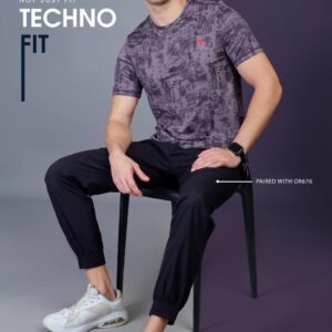 OR 60 Jacquard Crew Neck Half Sleeve T-shirt Grape Vine
