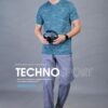 OR 60 Jacquard Crew Neck Half Sleeve T-shirt Horizon Blue