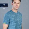 OR 60 Jacquard Crew Neck Half Sleeve T-shirt Horizon Blue