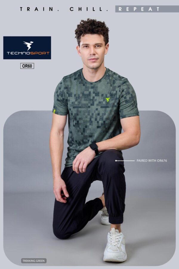OR 60 Jacquard Crew Neck Half Sleeve T-shirt