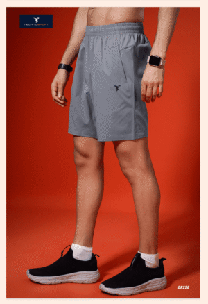 2026/01/1000631444.png TECHNOSPORT Mens Regular Fit Solid Shorts for Gym, Workout & Sports Silver
