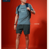 2026/01/1000631446.png TECHNOSPORT Mens Regular Fit Solid Shorts for Gym, Workout & Sports Green