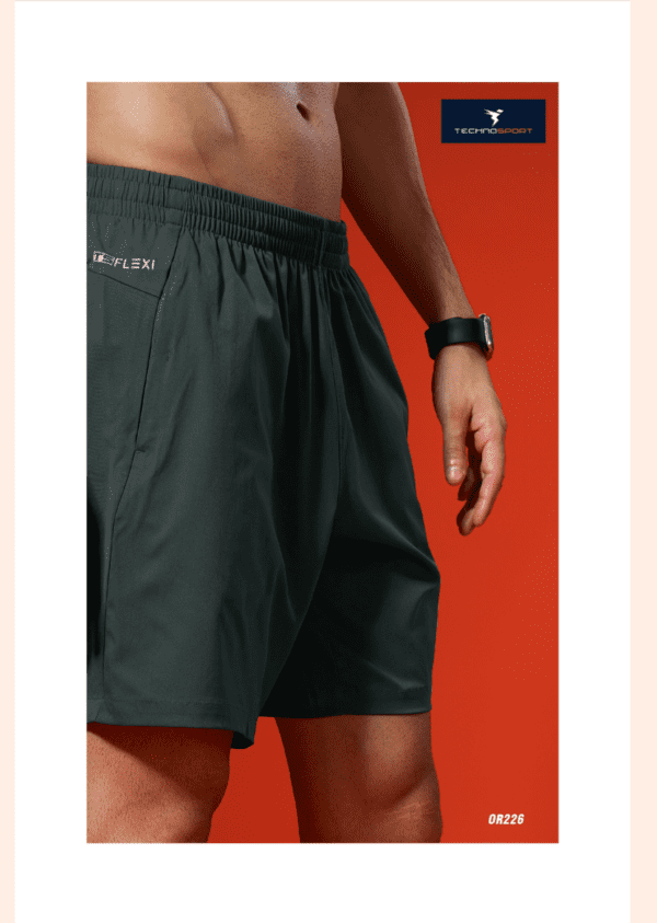 2026/01/1000631447.png TECHNOSPORT Mens Regular Fit Solid Shorts for Gym, Workout & Sports Green