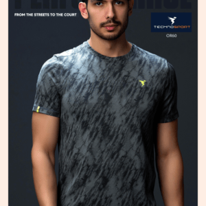 Men Jacquard Slim Fit Crew Neck T-shirt with DOUBLE COOL (The color can be slightly different ) Technosports
