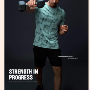 Men Jacquard Slim Fit Crew Neck T-shirt with DOUBLE COOL (The color can be slightly different ) Tevhnosport