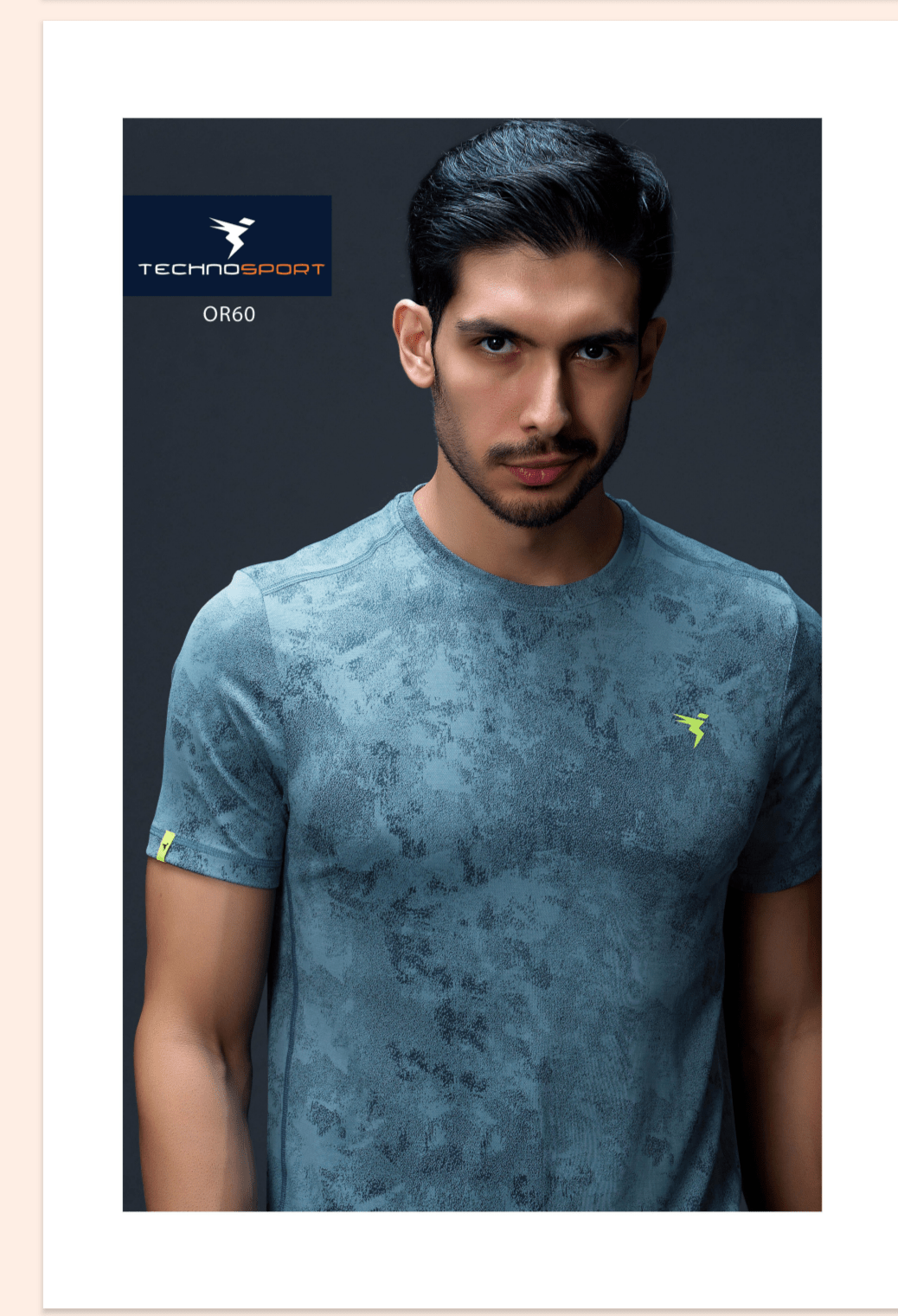 Men Jacquard Slim Fit Crew Neck T-shirt with DOUBLE COOL (The color can be slightly different ) light Blue