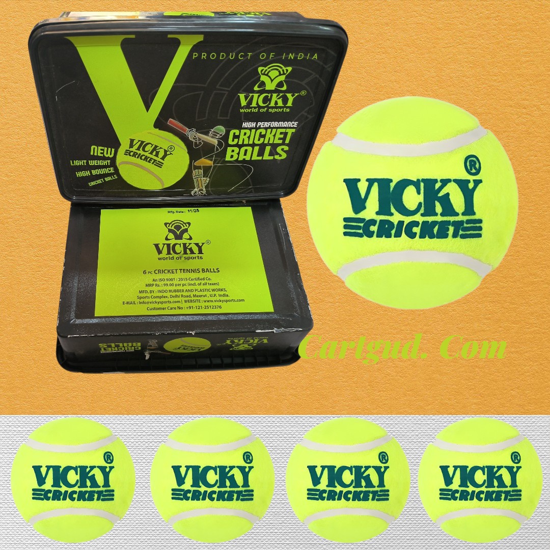 Vicky tennis cricket balls pack of 4 high bounce light weight