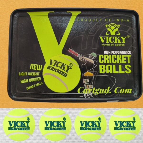 Vicky tennis cricket balls pack of 4 high bounce light weight
