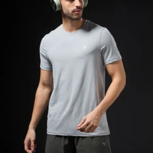 Technosport Active Men's Running T-Shirt White Slim Fit Sports T-Shirt with COTFLEX Technology