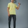 OR30WaxYellow_5 Technosport Active Men's Running T-Shirt White Slim Fit Sports T-Shirt with COTFLEX Technology