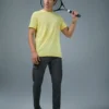 OR30WaxYellow_5 Technosport Active Men's Running T-Shirt White Slim Fit Sports T-Shirt with COTFLEX Technology