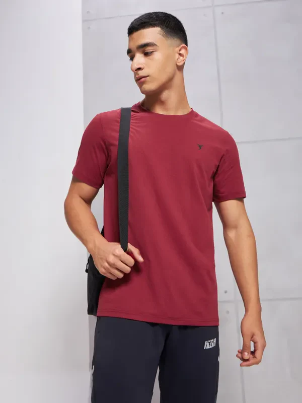 Home 53 Technosport Active Men's Running T-Shirt White Slim Fit Sports T-Shirt with COTFLEX Technology