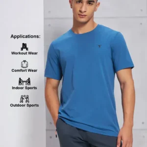 OR30_20BLUE_20TIDE_5_d7742078-21f5-4fdb-b19d-ab58e7aa9ab5 Technosport Active Men's Running T-Shirt White Slim Fit Sports T-Shirt with COTFLEX Technology