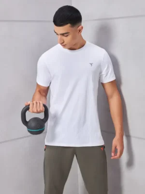 OR30_20White_2_77d8b103-da64-44e2-a764-1ade5f58dcba Technosport Active Men's Running T-Shirt White Slim Fit Sports T-Shirt with COTFLEX Technology