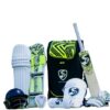 SG Premium Combo Cricket Kit with Bat Pads Gloves Helmet and Bag